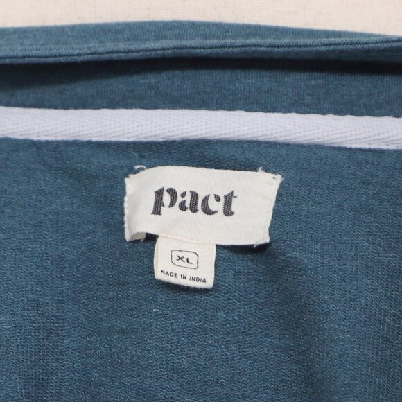 PACT Organic Cotton Quarter Zip Pullover Sweatshirt Size XL - Picture 6 of 6
